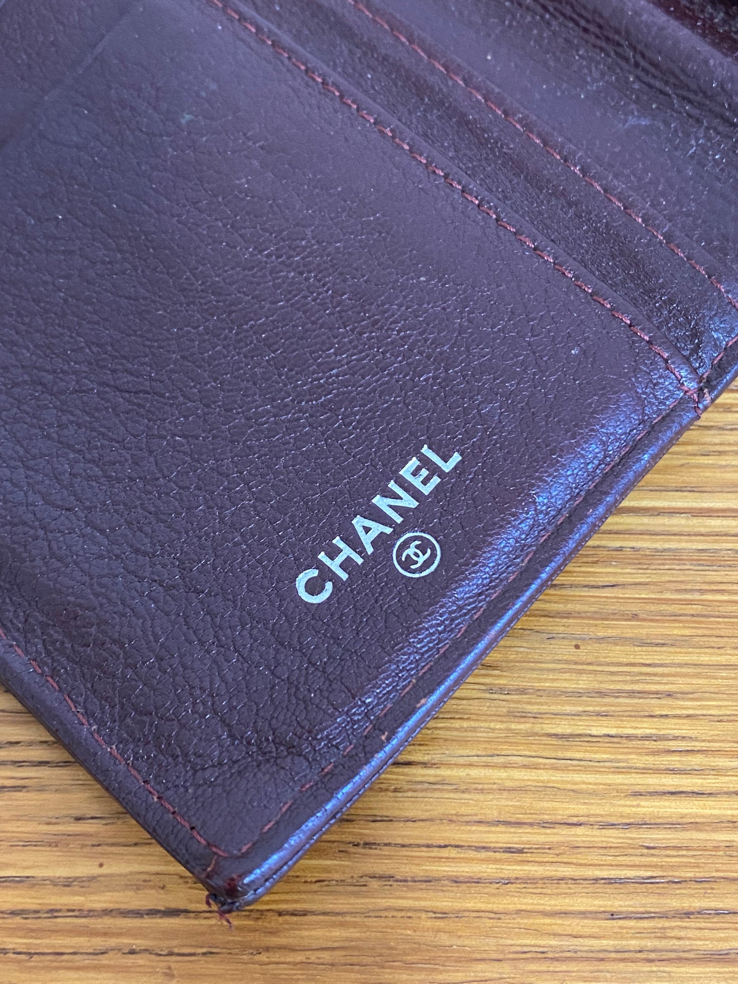 CHANEL QUILTED WALLET BLACK/BURGUNDY SERIES 11