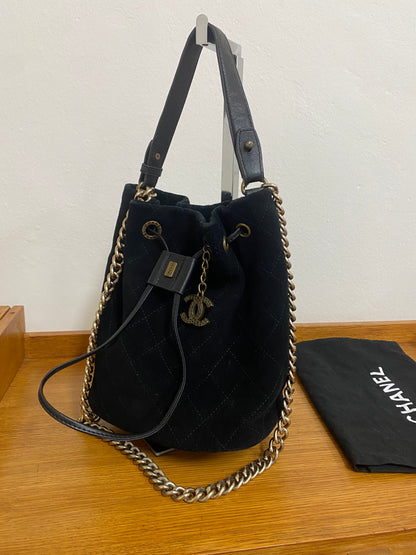 CHANEL SUEDE BUCKET BAG