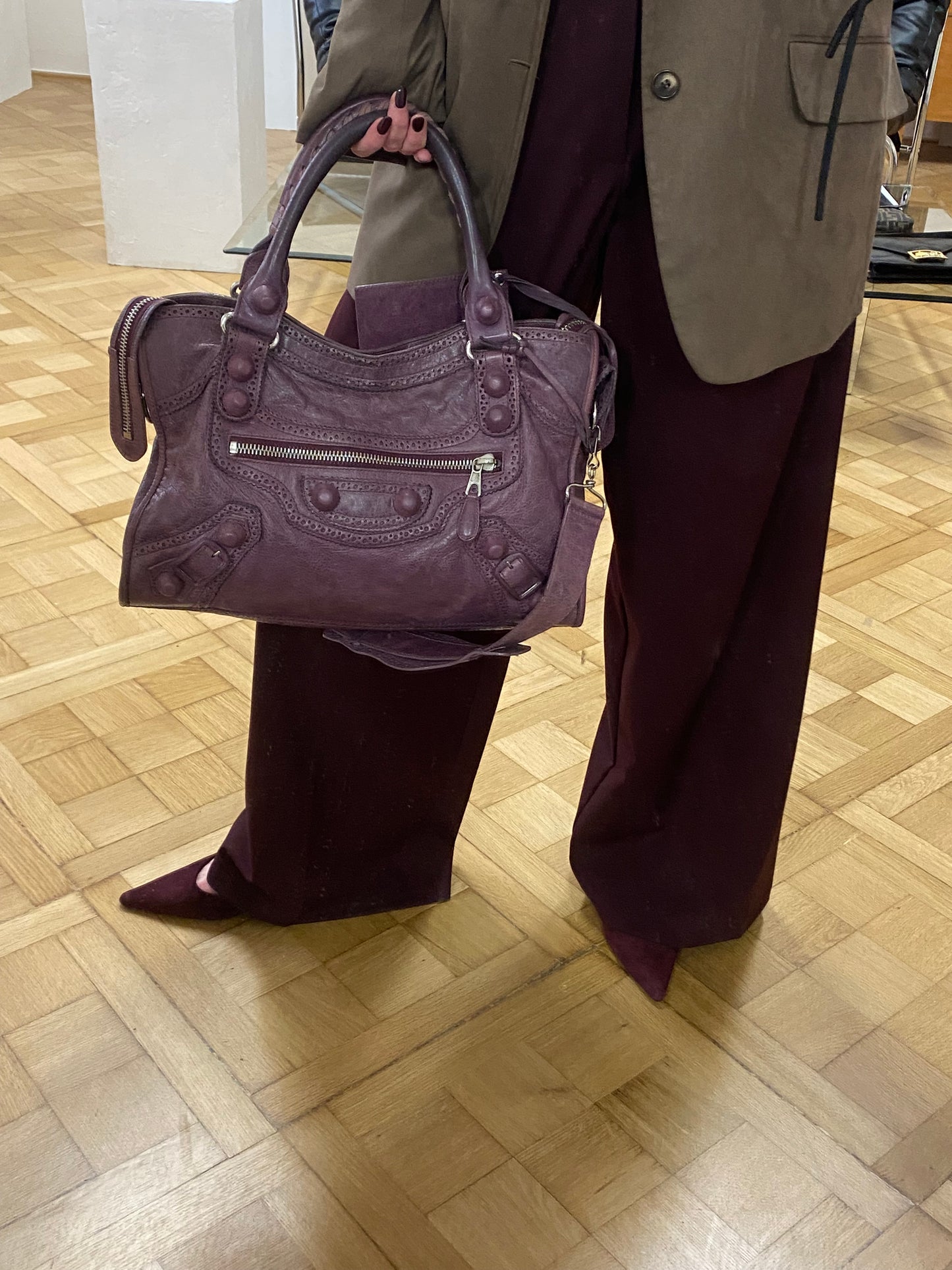 BALENCIAGA CITY BAG PURPLE LACE