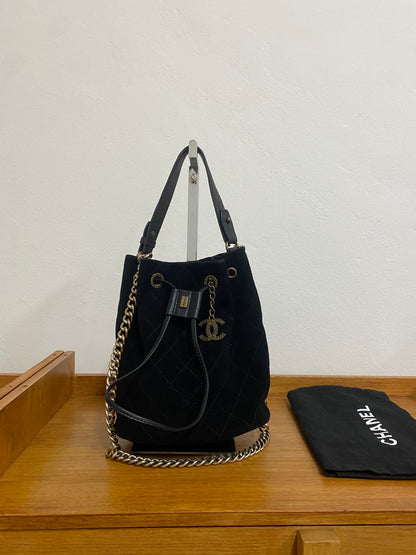 CHANEL SUEDE BUCKET BAG