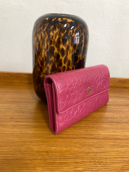 CHANEL WALLET PINK CAMELLIA GOLD