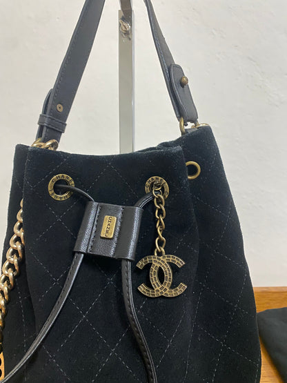 CHANEL SUEDE BUCKET BAG