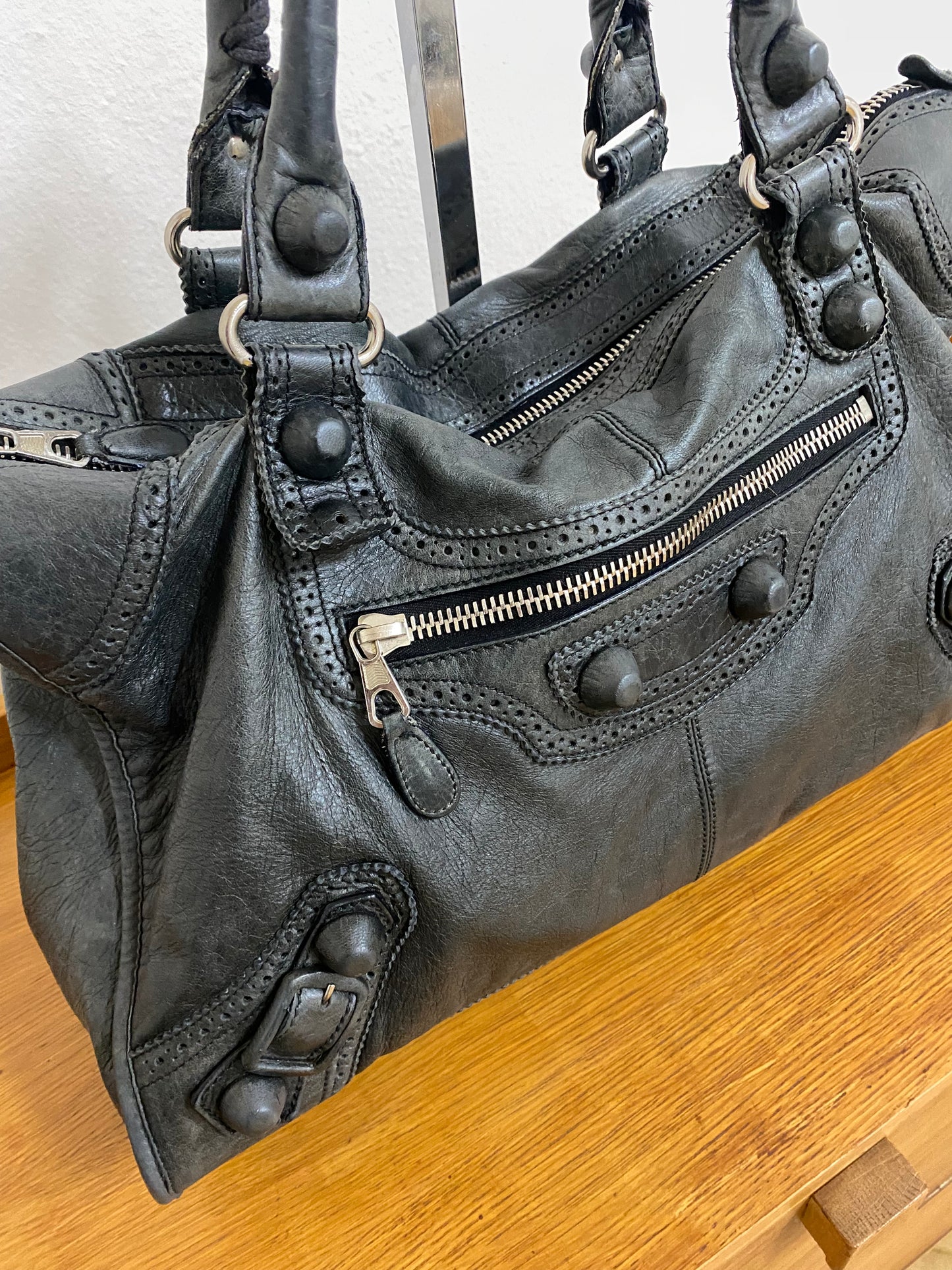 BALENCIAGA WORK BAG IN DARK GREY