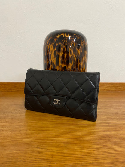 CHANEL CLASSIC WALLET BLACK LAMBSKIN SERIES 14