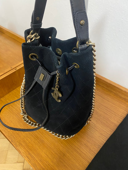 CHANEL SUEDE BUCKET BAG