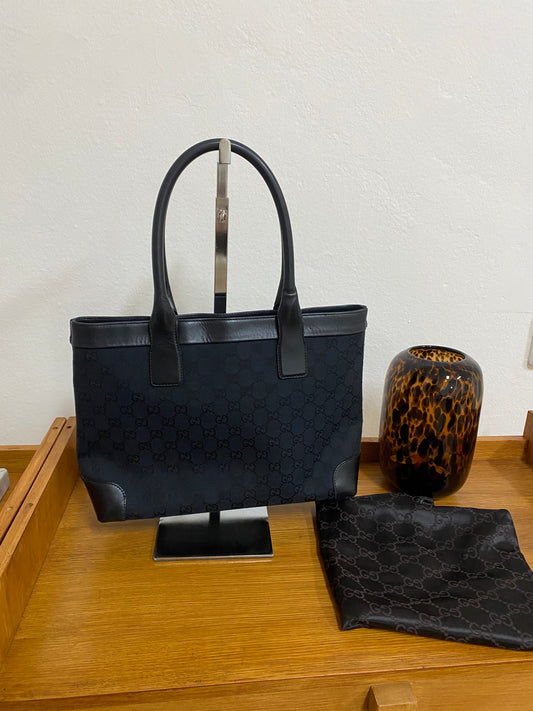 GUCCI GG MONOGRAM BLACK TOTE BAG