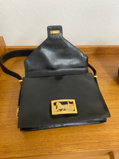 CELINE 70s HORSE CARRIAGE CALFSKIN SHOULDER BAG