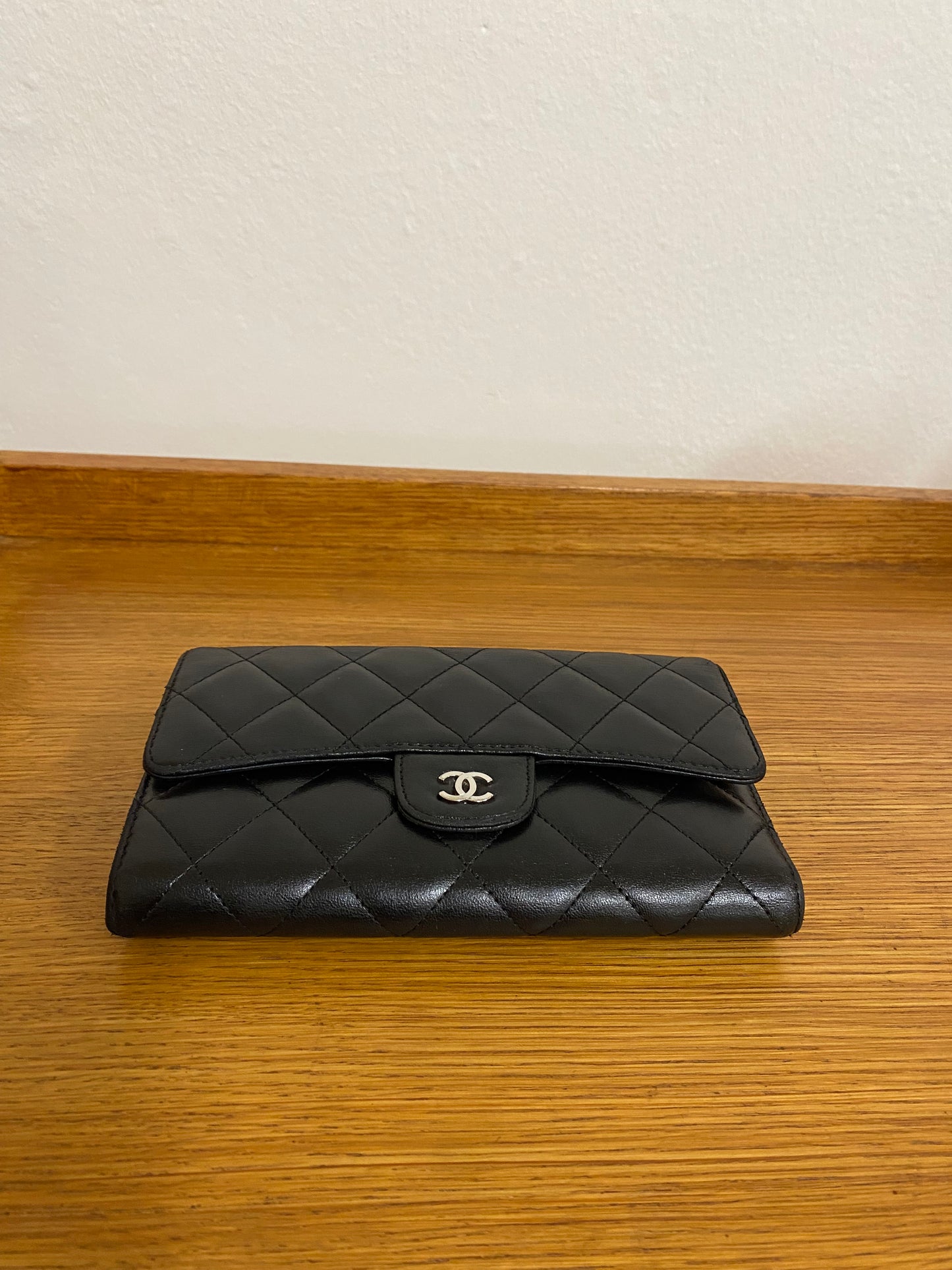 CHANEL CLASSIC WALLET BLACK LAMBSKIN SERIES 14