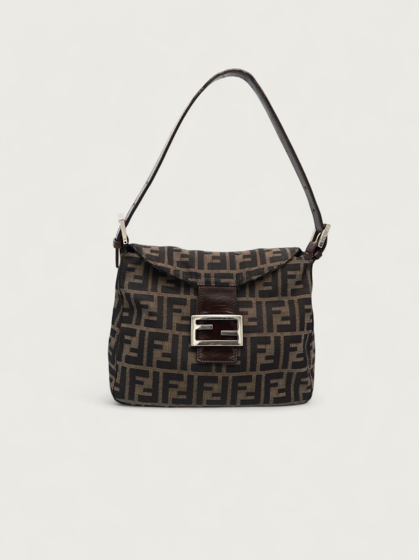 FENDI ZUCCA CANVAS SHOULDER BAG