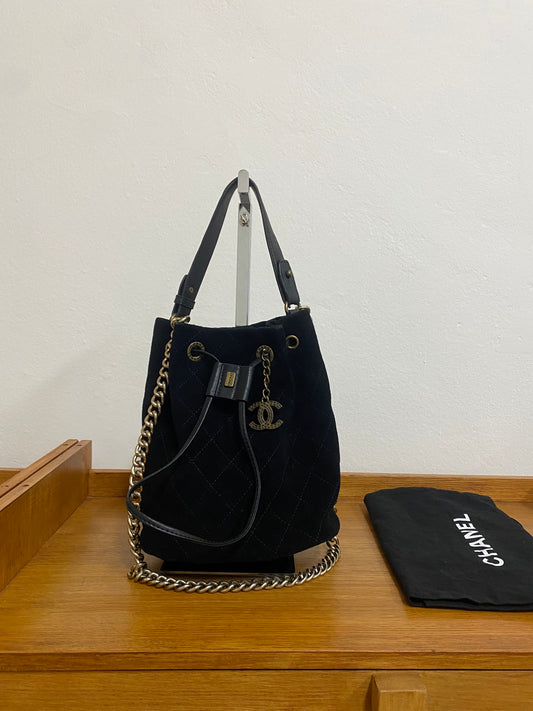 CHANEL SUEDE BUCKET BAG