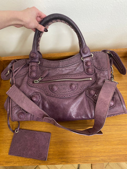 BALENCIAGA CITY BAG PURPLE LACE