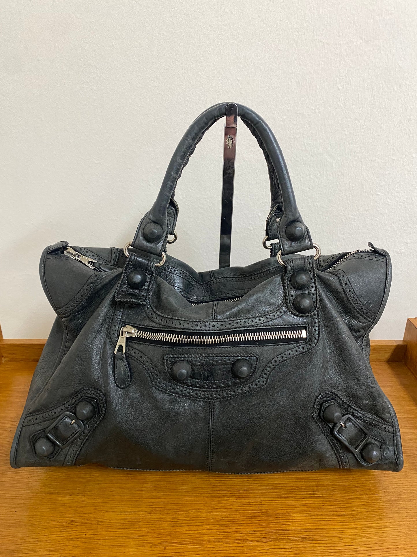 BALENCIAGA WORK BAG IN DARK GREY