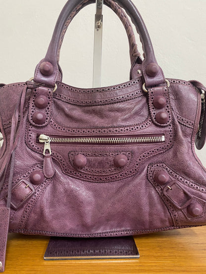 BALENCIAGA CITY BAG PURPLE LACE