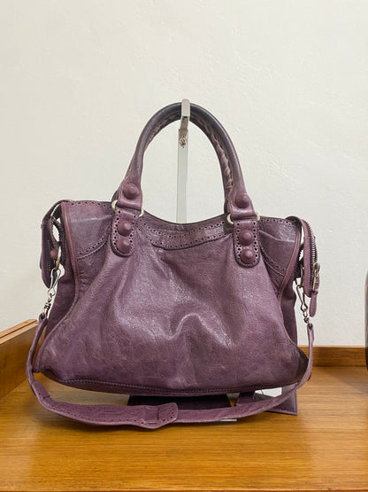 BALENCIAGA CITY BAG PURPLE LACE