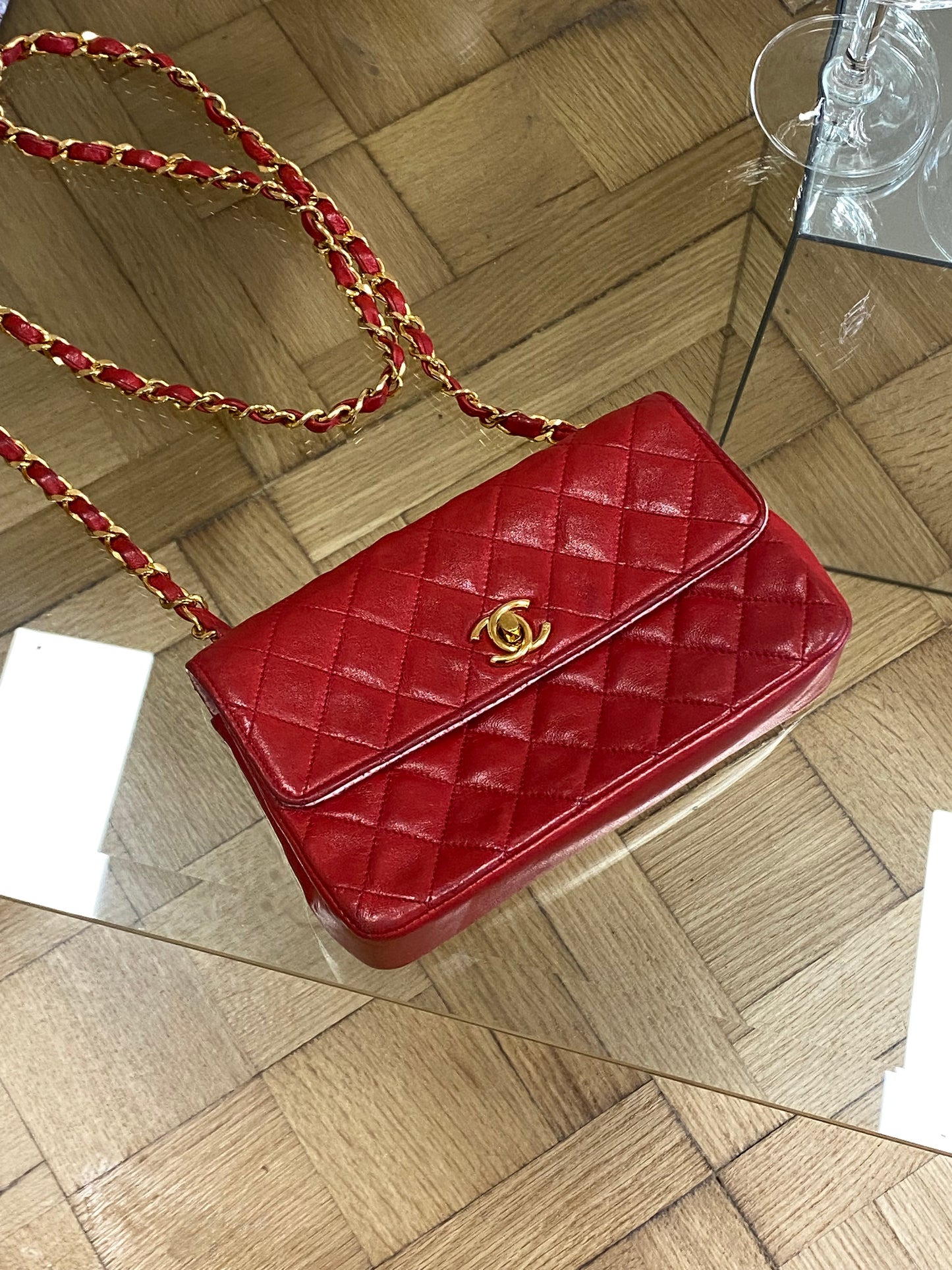 CHANEL MINI FLAP RED