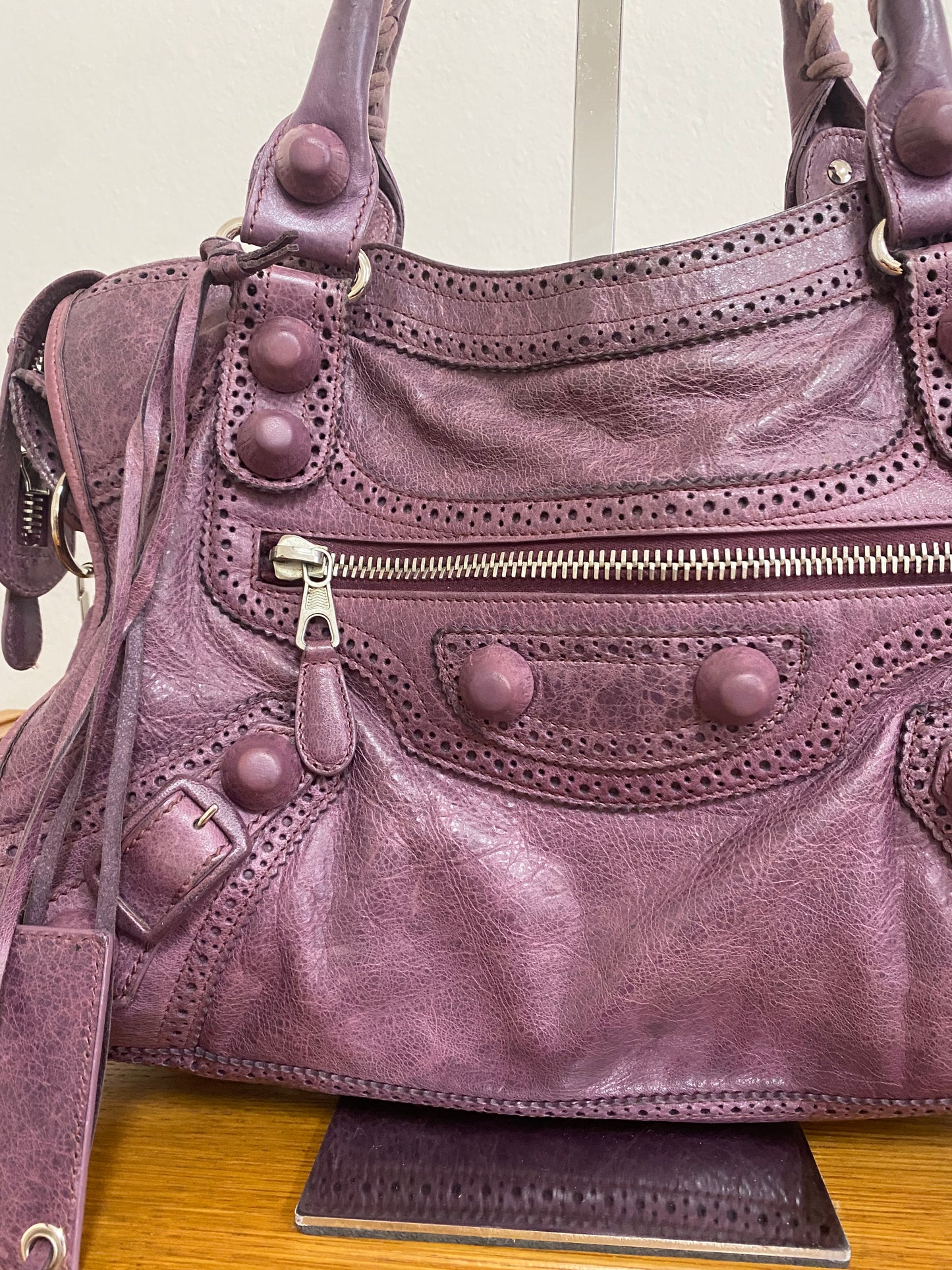 BALENCIAGA CITY BAG PURPLE LACE