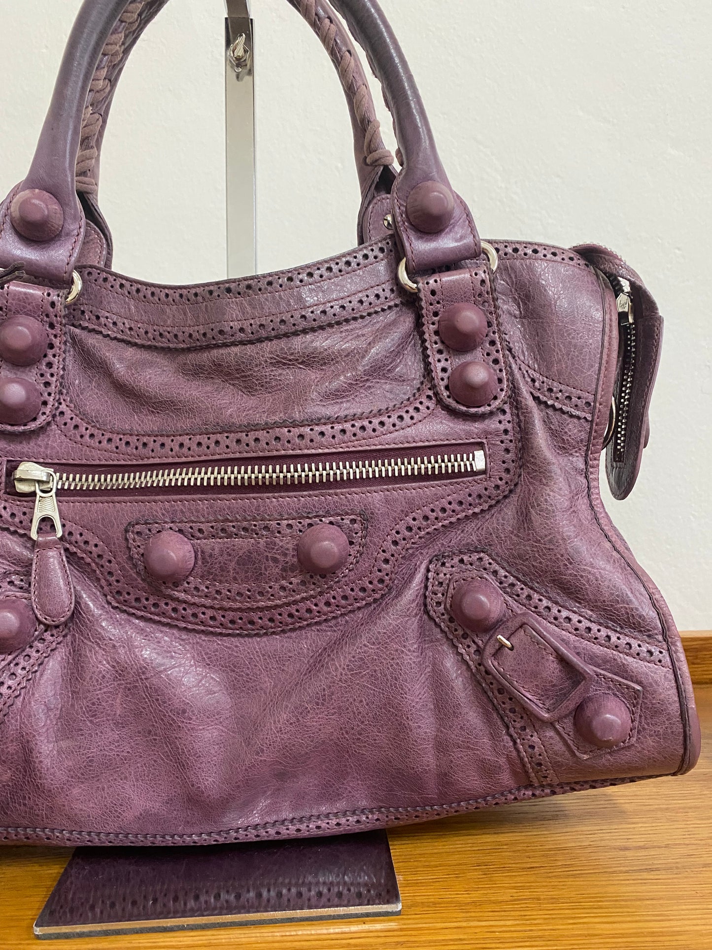 BALENCIAGA CITY BAG PURPLE LACE