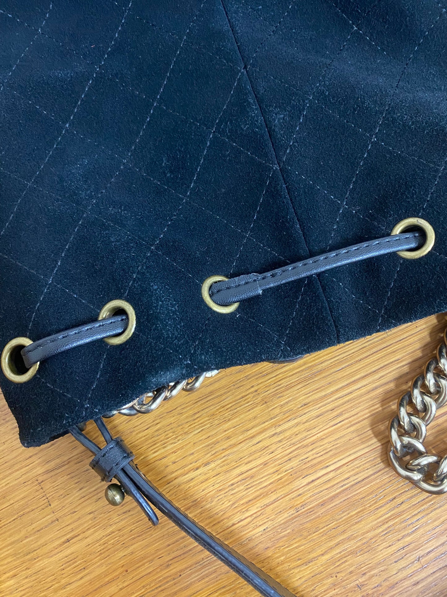 CHANEL SUEDE BUCKET BAG