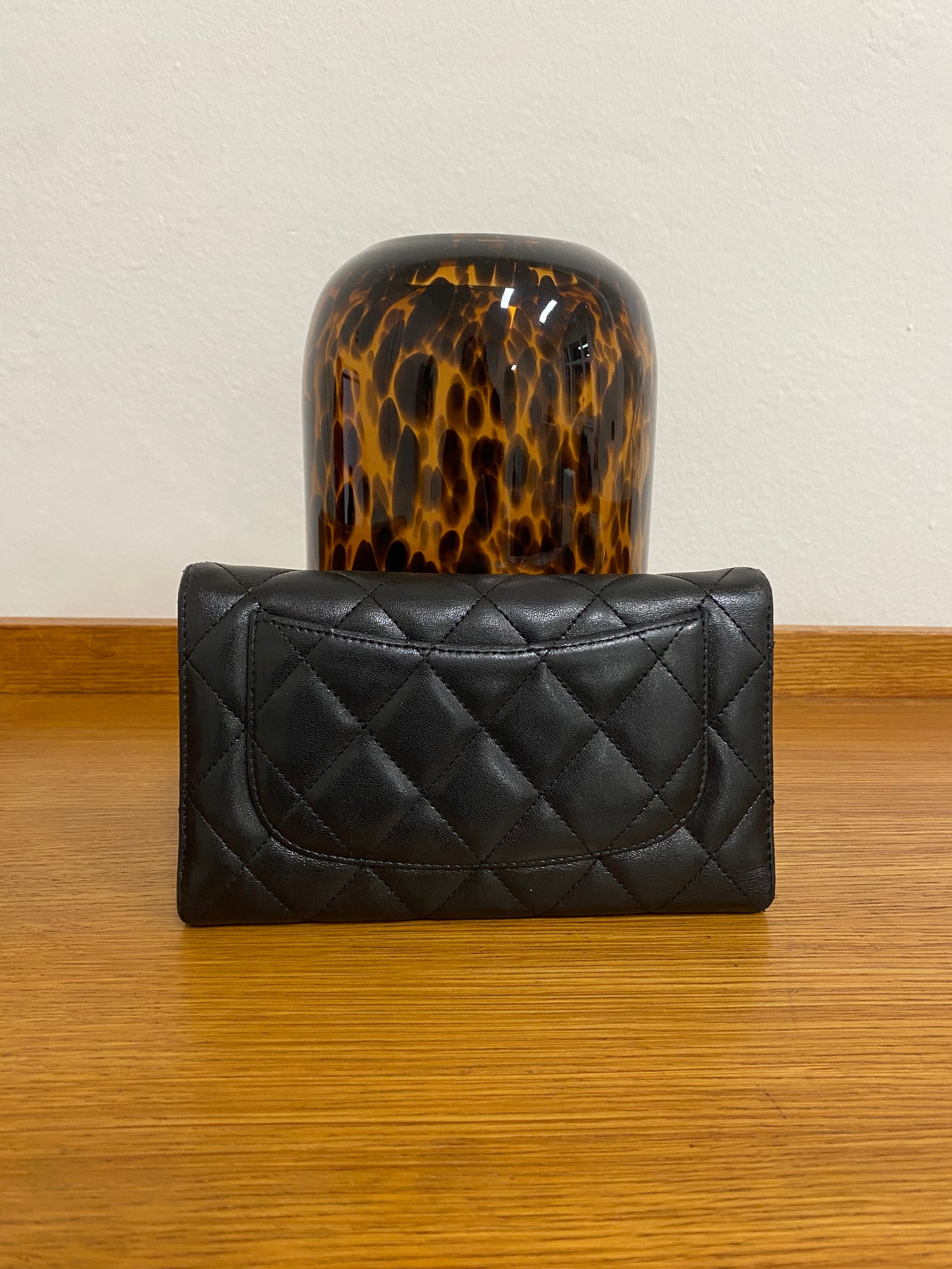 CHANEL CLASSIC WALLET BLACK LAMBSKIN SERIES 14