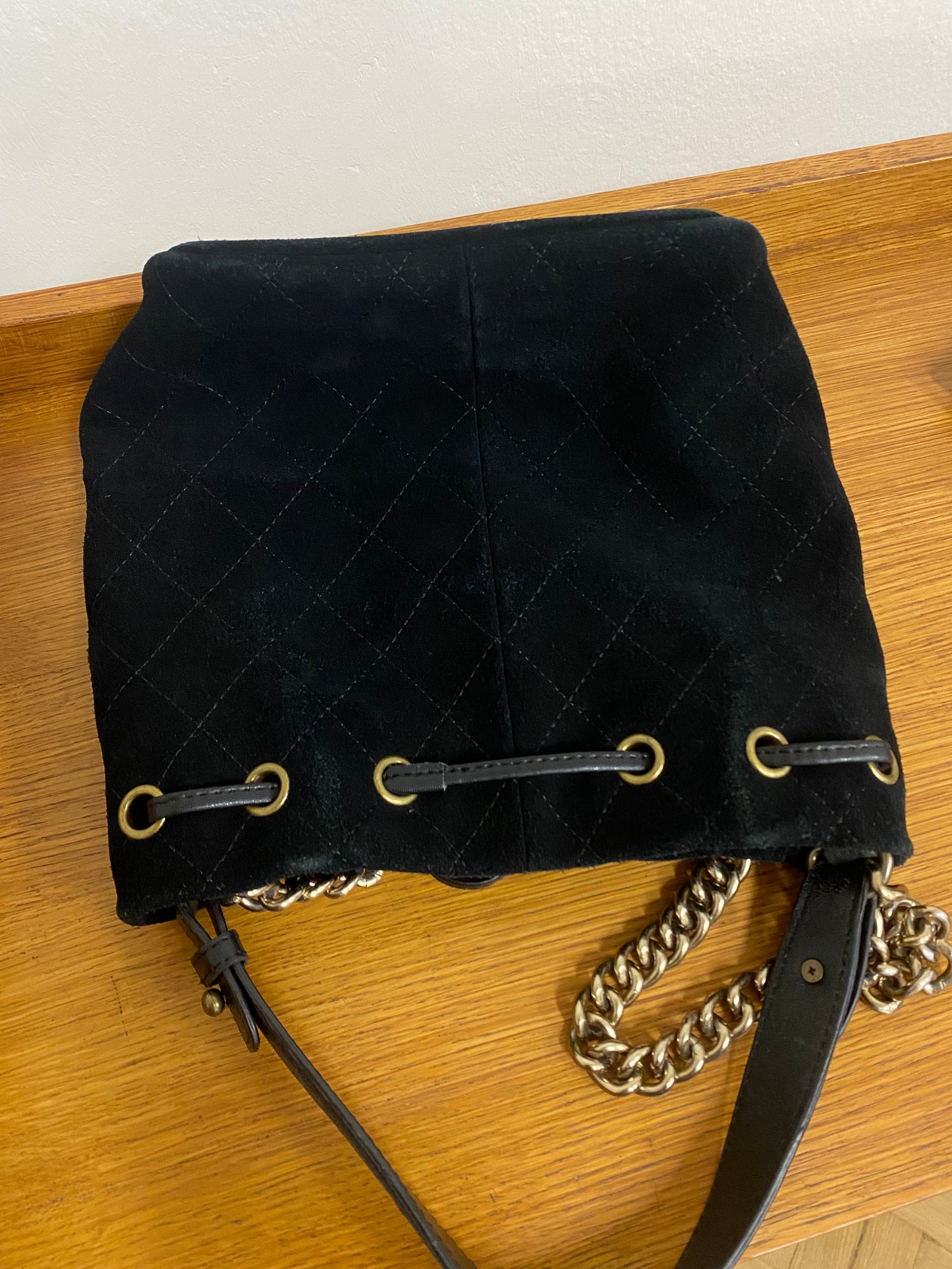 CHANEL SUEDE BUCKET BAG