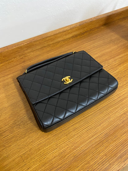 CHANEL TOP HANDLE FLAP TWIST LOCK POCHETTE