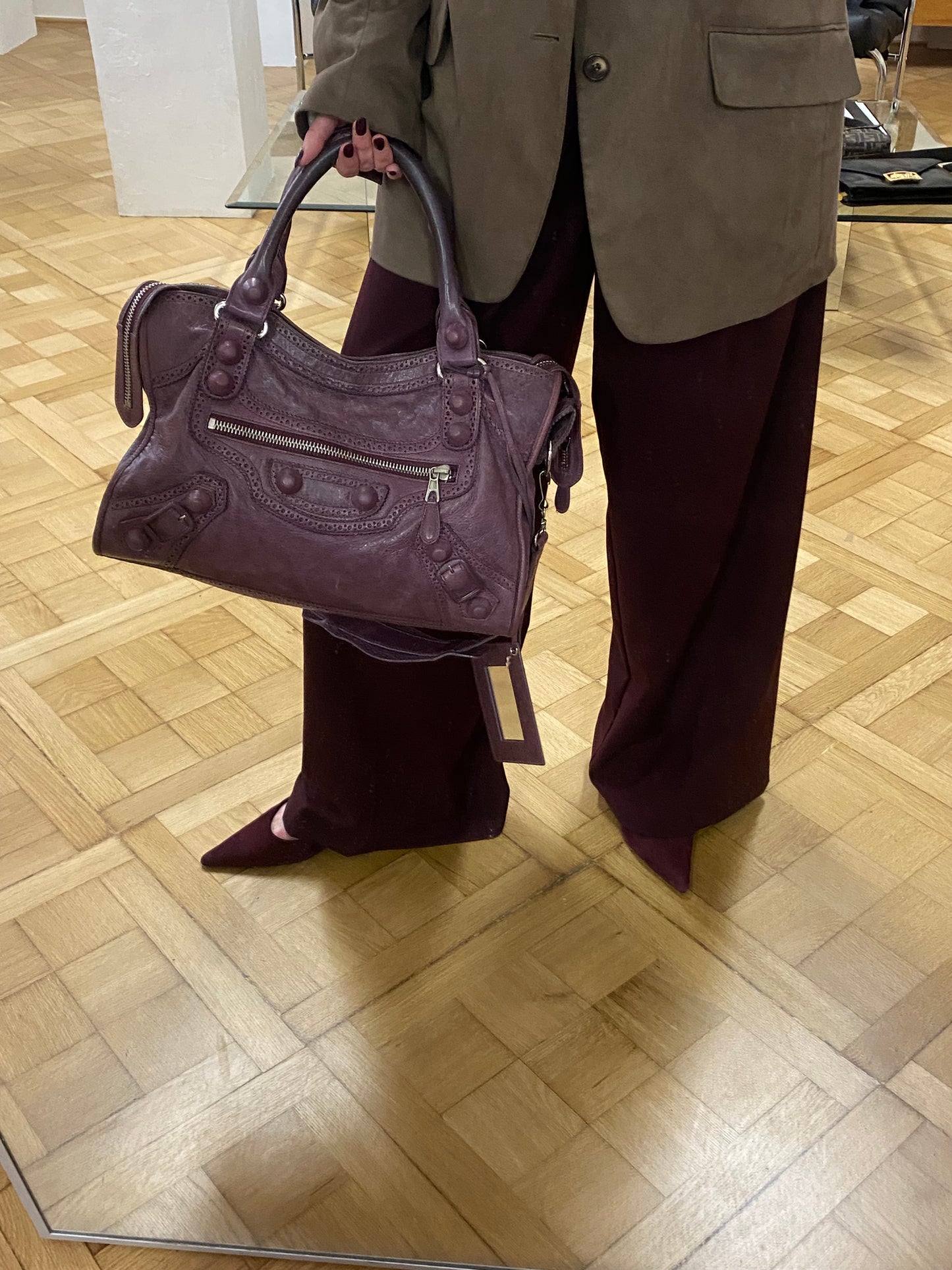 BALENCIAGA CITY BAG PURPLE LACE