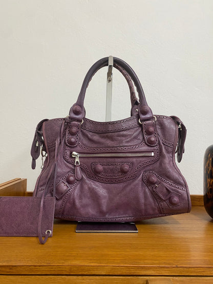 BALENCIAGA CITY BAG PURPLE LACE