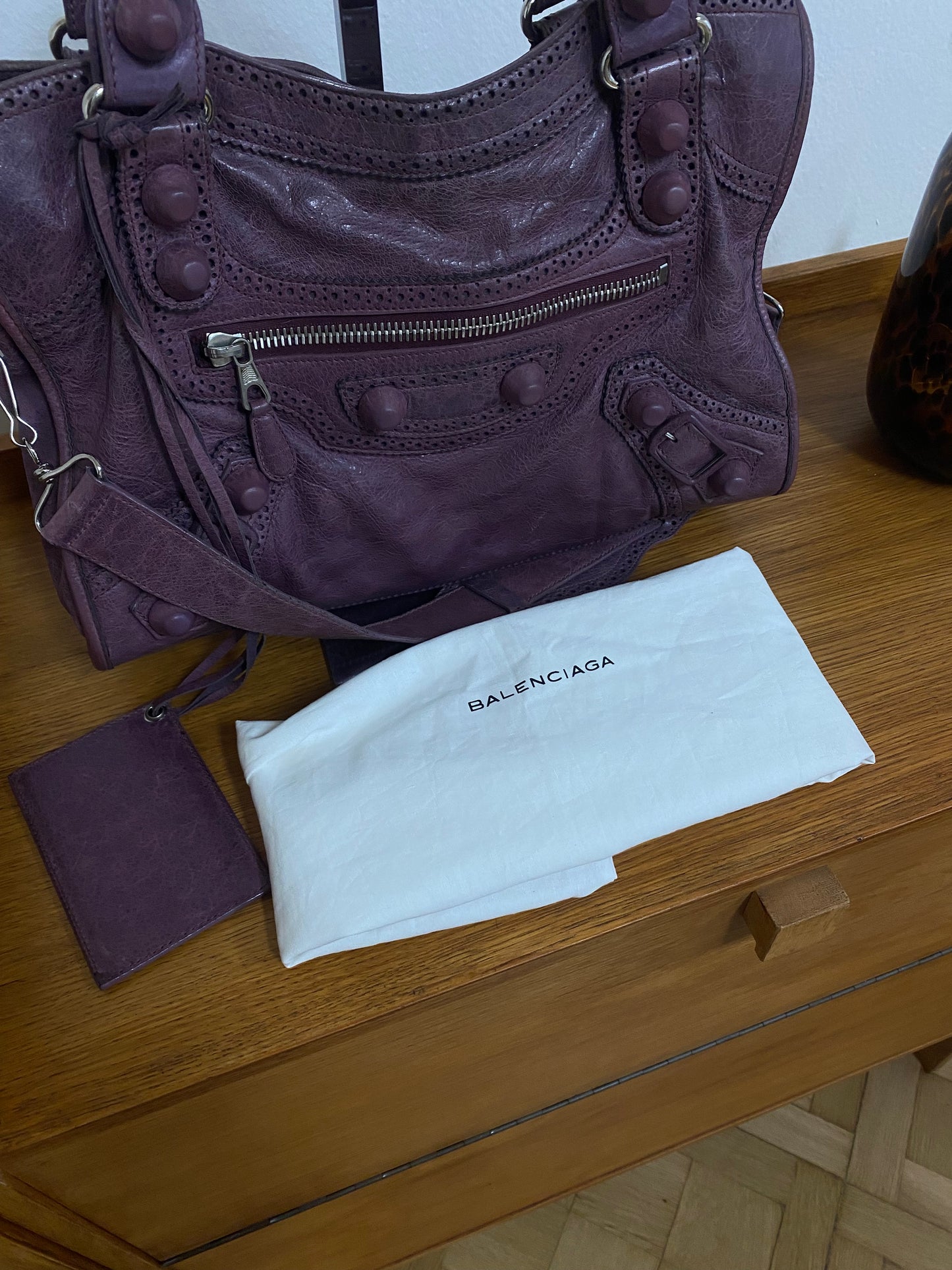 BALENCIAGA CITY BAG PURPLE LACE