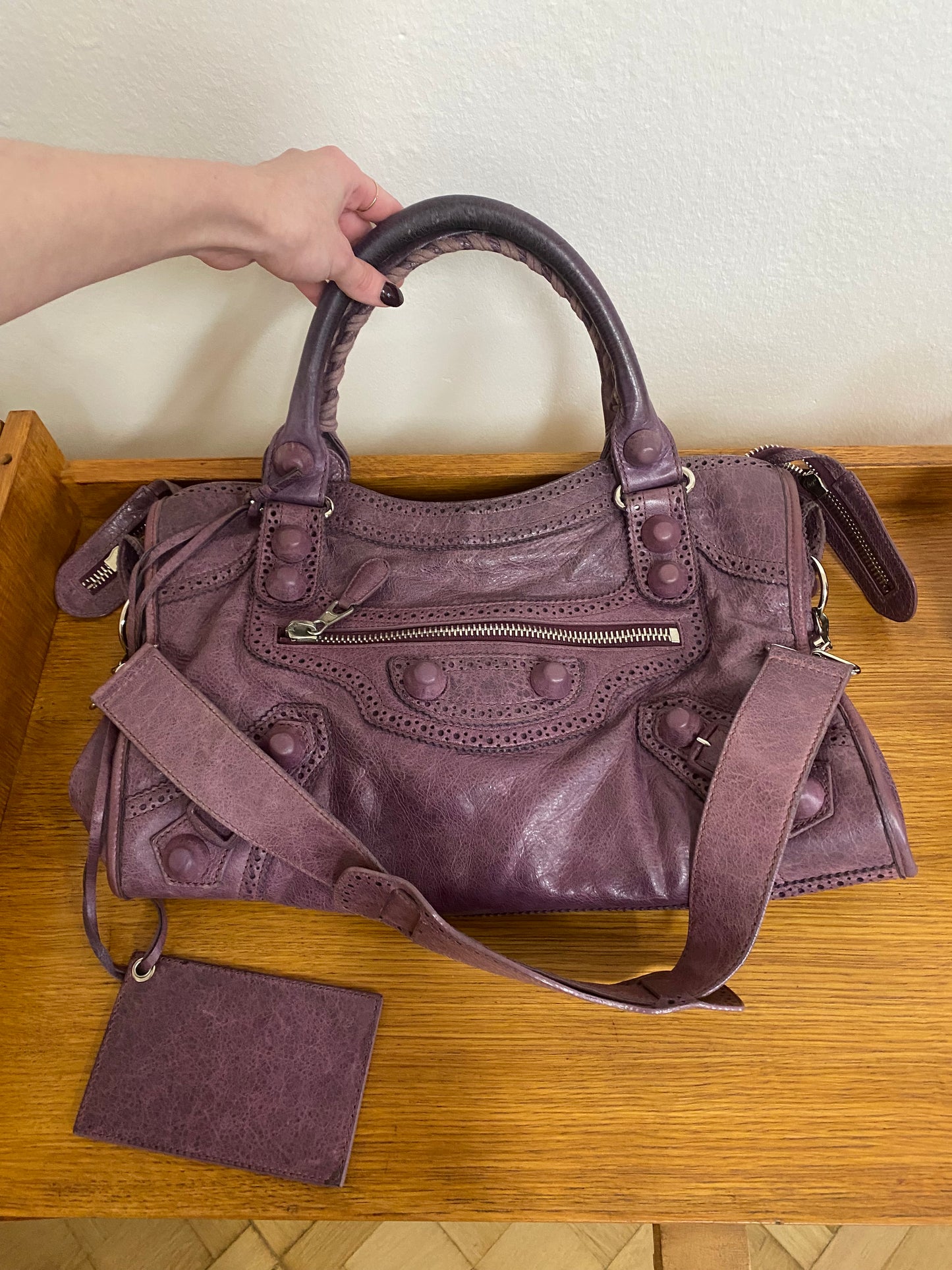 BALENCIAGA CITY BAG PURPLE LACE