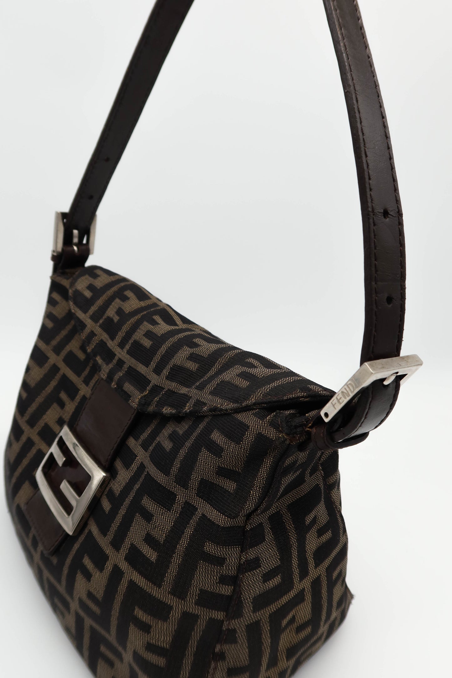 FENDI ZUCCA CANVAS SHOULDER BAG