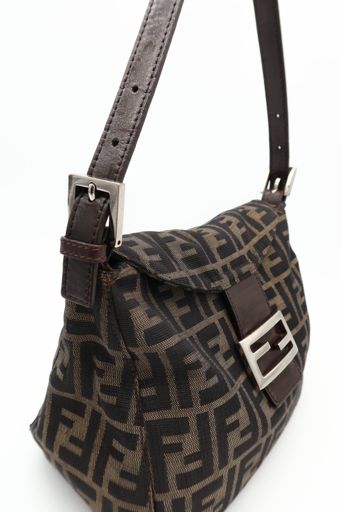 FENDI ZUCCA CANVAS SHOULDER BAG