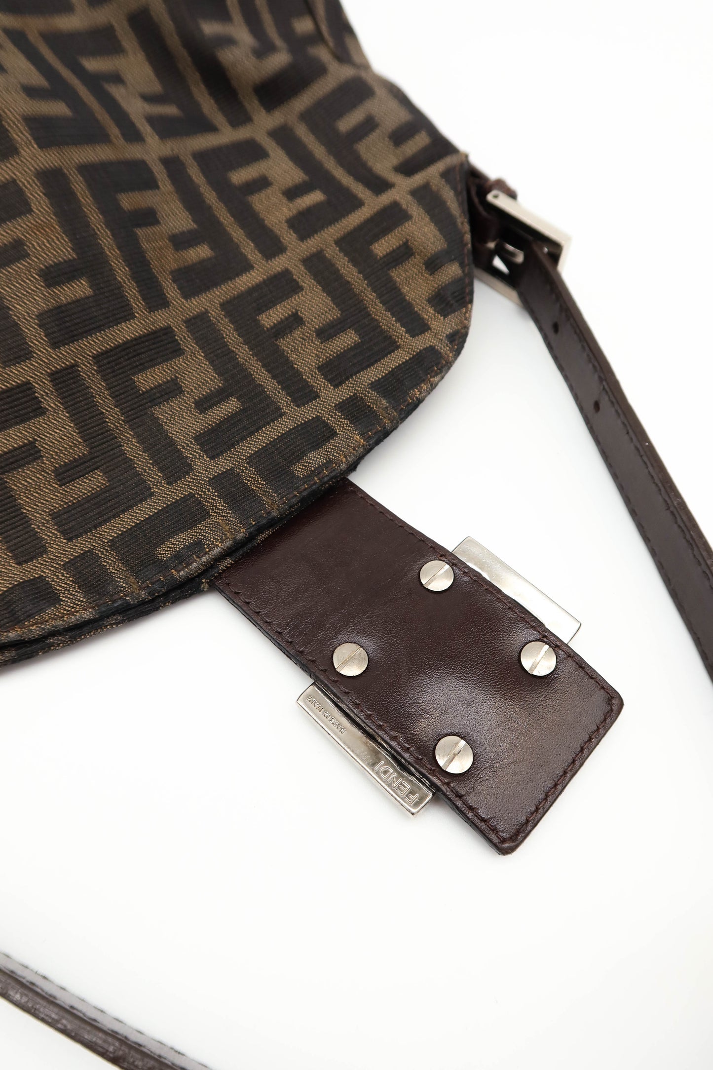 FENDI ZUCCA CANVAS SHOULDER BAG