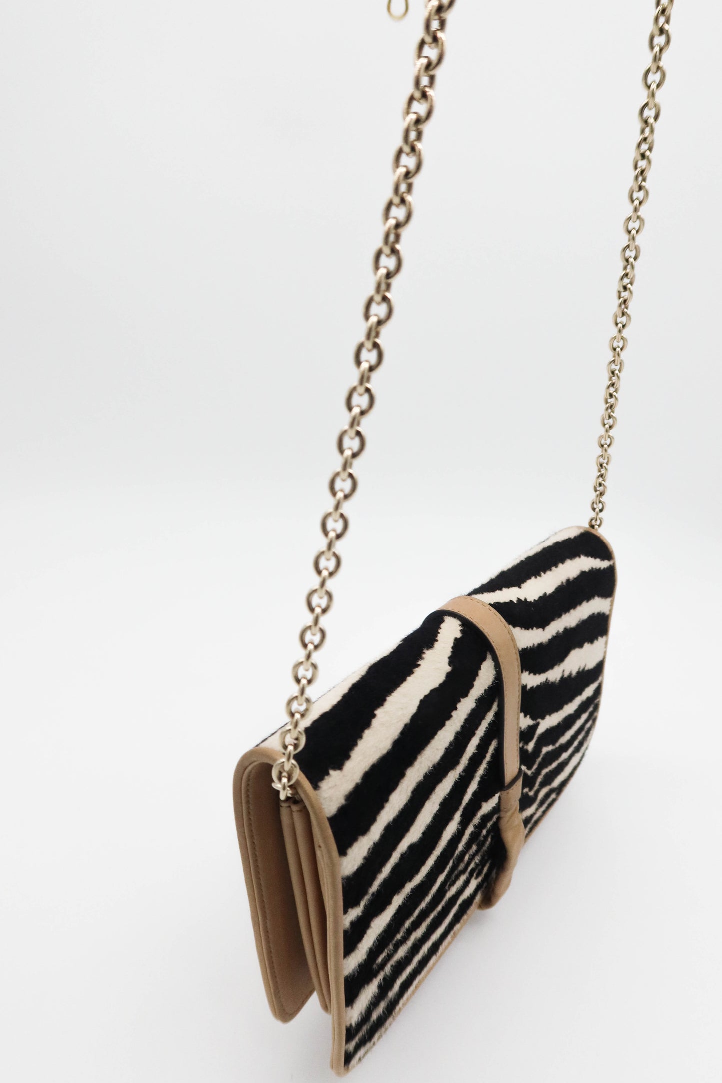 GUCCI JACKIE PONY ZEBRA CLUTCH