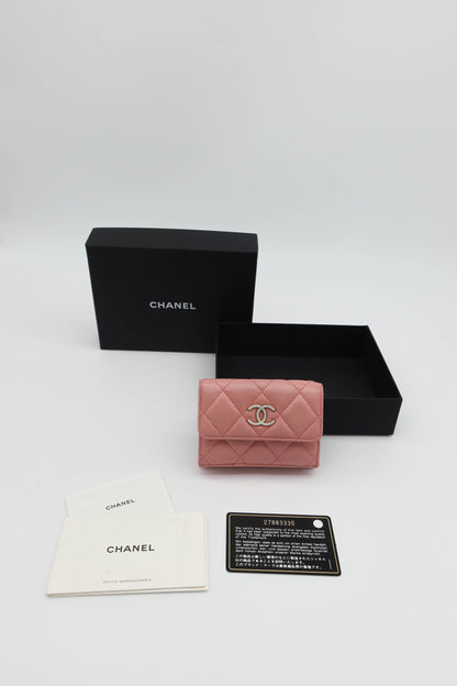 CHANEL 2019 CAVIAR PEARL PINK WALLET