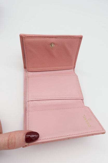 CHANEL 2019 CAVIAR PEARL PINK WALLET