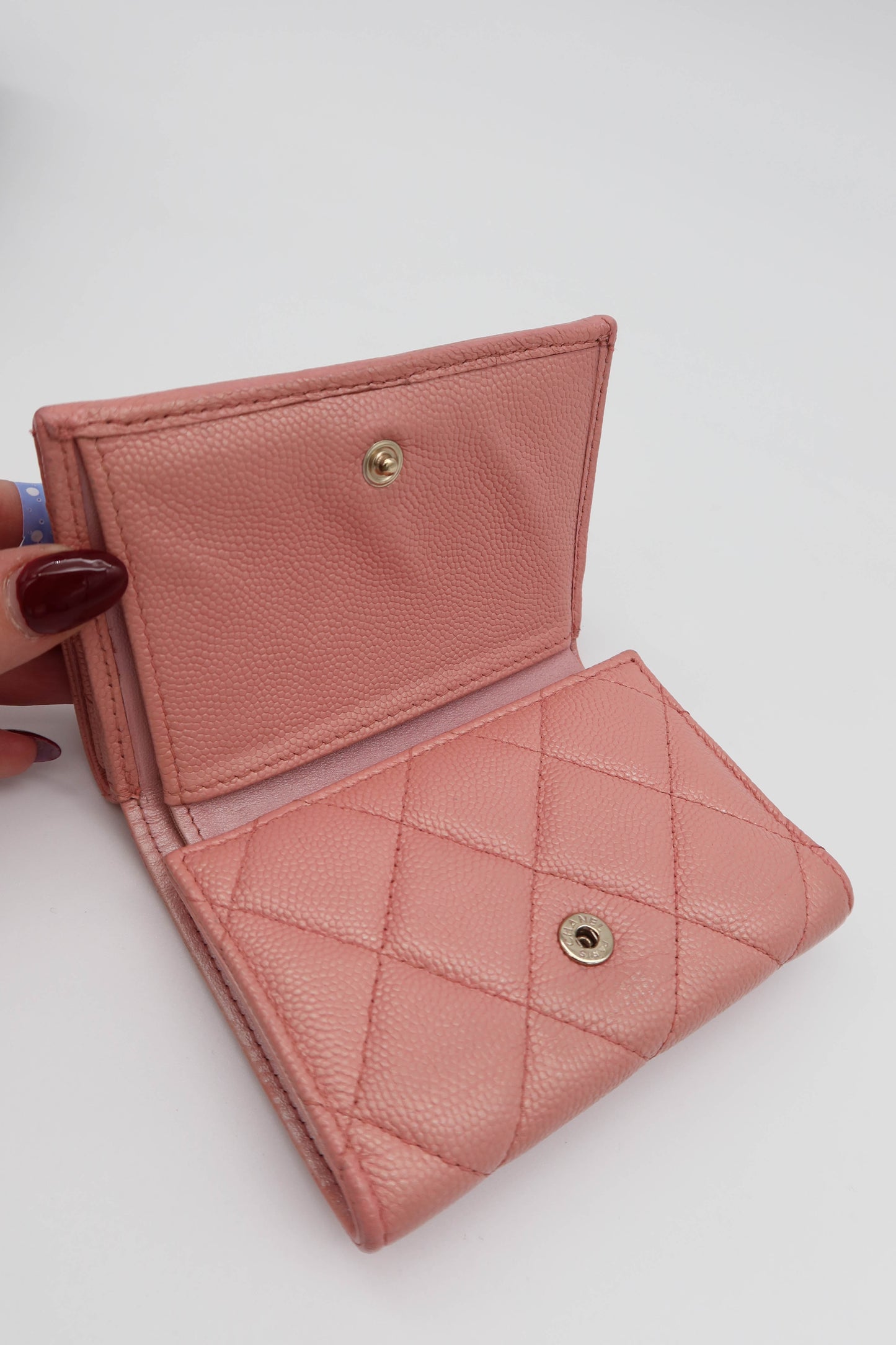 CHANEL 2019 CAVIAR PEARL PINK WALLET